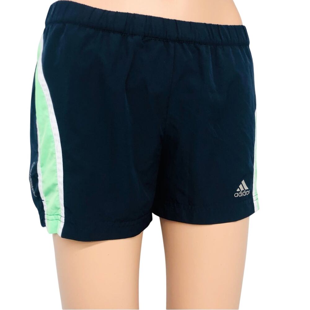 Adidas Green Navy Athletic Shorts Sports Climalite 365 Moisture Wick Fabric - Picture 2 of 16